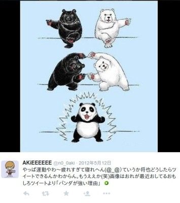 黒クマ+白クマ＝パンダ